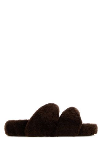 Brown Shearling Twist Slippers - Aquazzura - Modalova