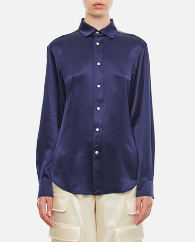 Long Sleeve Button Front Silk Shirt - Polo Ralph Lauren - Modalova