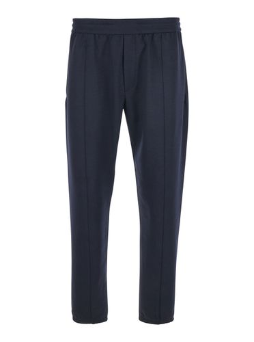 Pants With Logo Detail In Wool Blend Man - Emporio Armani - Modalova