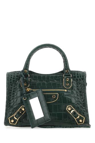 Bottle Green Leather Mini City Classic Handbag - Balenciaga - Modalova