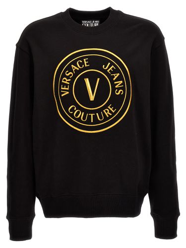 Logo Embroidered Rib Sweatshirt - Versace Jeans Couture - Modalova