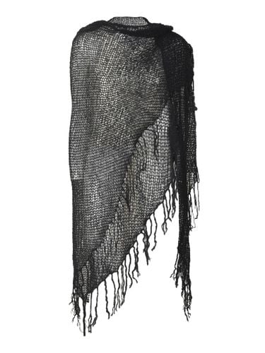 Fringed Overall Mesh Long Poncho - Mirror in the Sky - Modalova