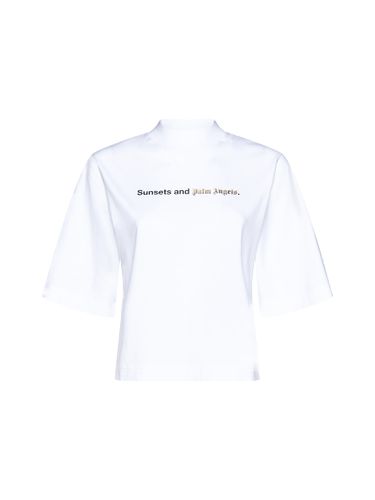 White Stretch-cotton T-shirt - Palm Angels - Modalova