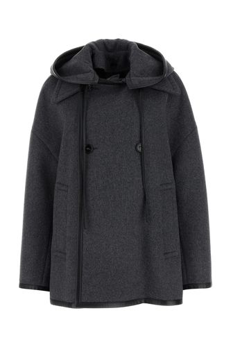 Dark Wool Oversize Coat - Bottega Veneta - Modalova