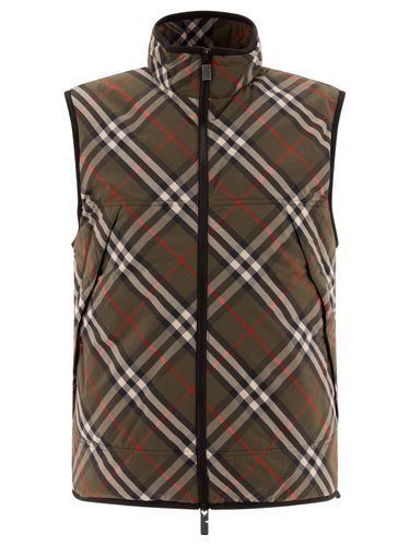 Checked Zip-up Padded Gilet - Burberry - Modalova