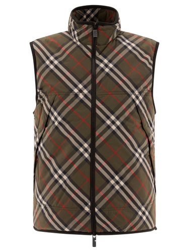 Checked Zip-up Padded Gilet - Burberry - Modalova