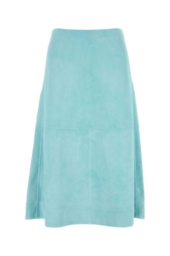 Light Blue Suede Skirt - Bottega Veneta - Modalova