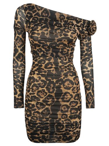 Single-shoulder Animalier Print Short Dress - Blumarine - Modalova