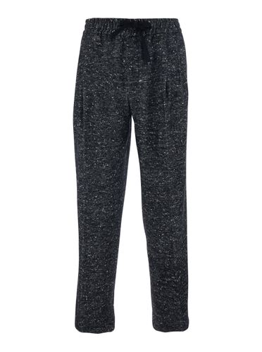 Dark Trousers With Elasticated Waist With Drawstring In Wool Blend Man - Dolce & Gabbana - Modalova