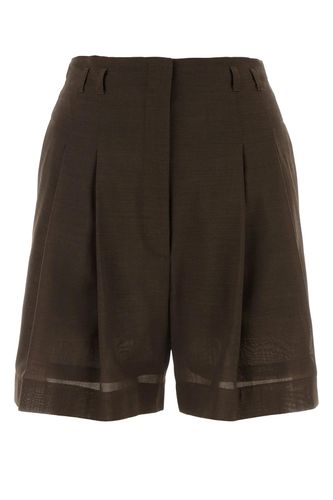 Chocolate Wool Blend Shorts - Philosophy di Lorenzo Serafini - Modalova