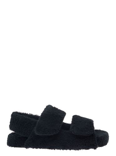 Sandals With Logo Plaque And Hook-and-loop Fastening In Terrycloth Man - Dolce & Gabbana - Modalova