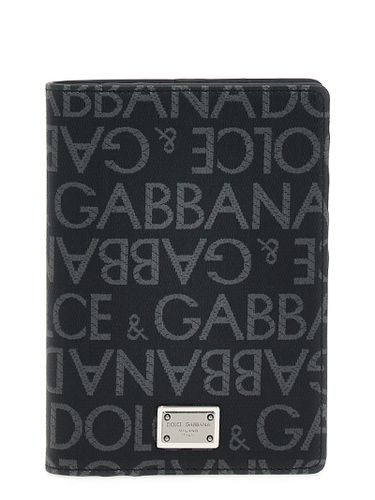 Lettering Print Passport Holder - Dolce & Gabbana - Modalova
