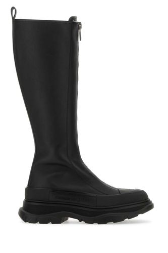 Black Leather Zip Tread Slick Boots - Alexander McQueen - Modalova