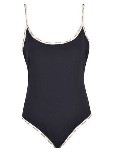 Scoop-back Logo Trimmed Swimsuit - Moncler - Modalova