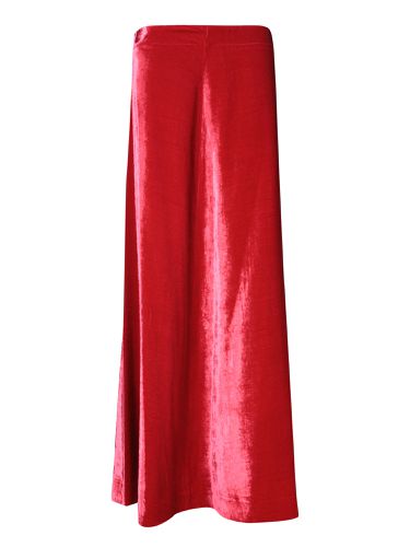 Parosh Long Red Silk Velvet Skirt - Parosh - Modalova