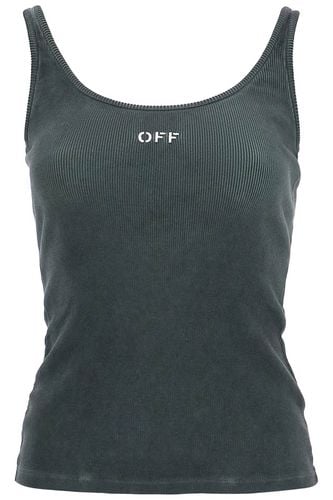 Stretch Cotton Tank Top For Women - Off-White - Modalova