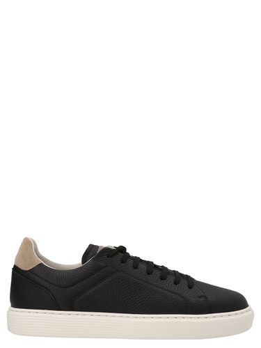 Logo Leather Sneakers - Brunello Cucinelli - Modalova