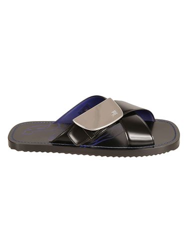 Burberry Stripe Shield Sandals - Burberry - Modalova