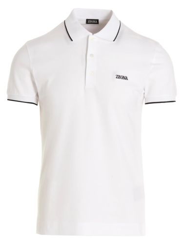 Zegna Embroidered Logo Polo Shirt - Zegna - Modalova