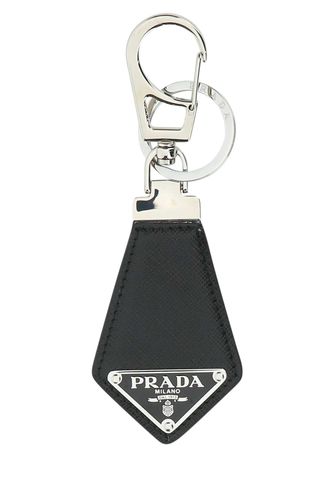 Prada Black Leather Key Ring - Prada - Modalova