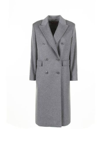 Long Double Breasted Coat Grey - Max Mara Studio - Modalova