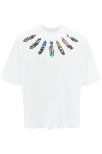 Collar Feathers Over T-shirt In - Marcelo Burlon - Modalova