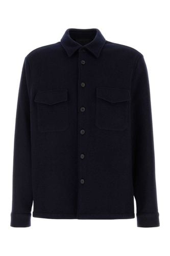 Prada Midnight Blue Wool Bled Shirt - Prada - Modalova