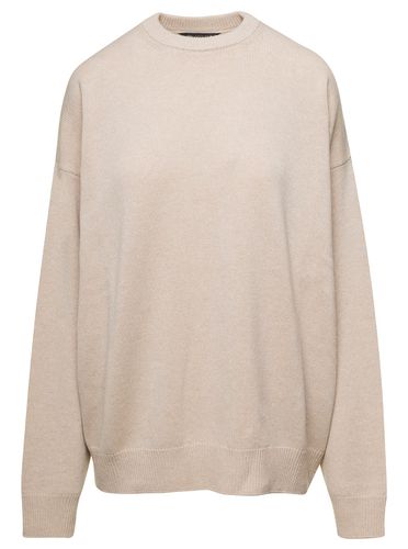 Oversized Sweater With Logo Embroidery At The Back In Cashmere Woman - Balenciaga - Modalova