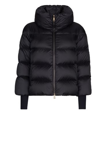 Navy Blue Quilted Down Jacket With Zip Women - Add - Modalova