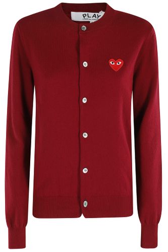 Round Neck Cardigan Red Emblem - Comme des Garçons Play - Modalova