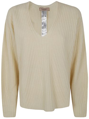 TwinSet V Neck Sweater - TwinSet - Modalova