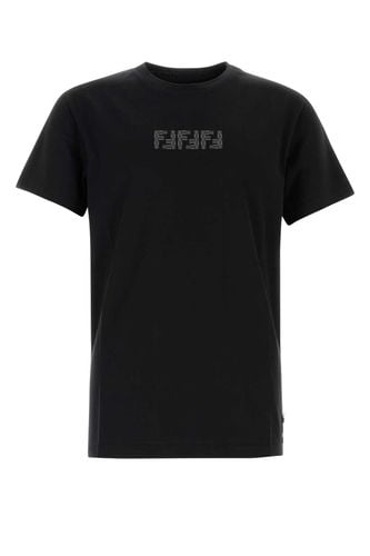 Fendi Black Cotton T-shirt - Fendi - Modalova