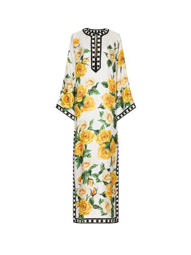Long Printed Silk Kaftano Dress - Dolce & Gabbana - Modalova
