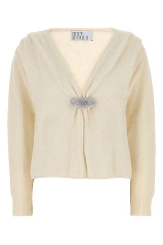 Ivory Stretch Alpaca Blend Cardigan - Giuseppe di Morabito - Modalova