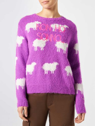 Woman Brushed Sweater With Sheeps And Non Ho Sonno Embroidery - MC2 Saint Barth - Modalova