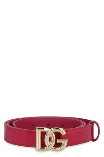 Dg Buckle Patent Leather Belt - Dolce & Gabbana - Modalova