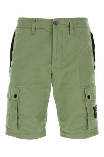 Sage Green Stretch Cotton Bermuda Shorts - Stone Island - Modalova