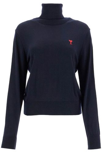 High-neck Pullover With Embroidery - Ami Alexandre Mattiussi - Modalova