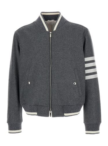 Knit Rib Blouson Jacket In Engineered 4 Bar Melton - Thom Browne - Modalova