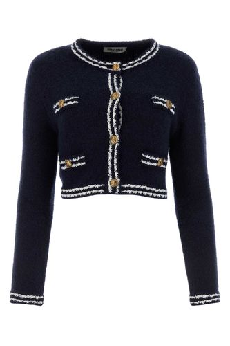 Miu Miu Blue Wool Blend Cardigan - Miu Miu - Modalova