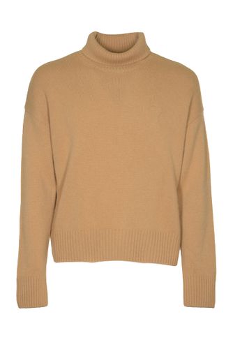 Roll Neck Rib Trim Knit Plain Sweater - Ami Alexandre Mattiussi - Modalova