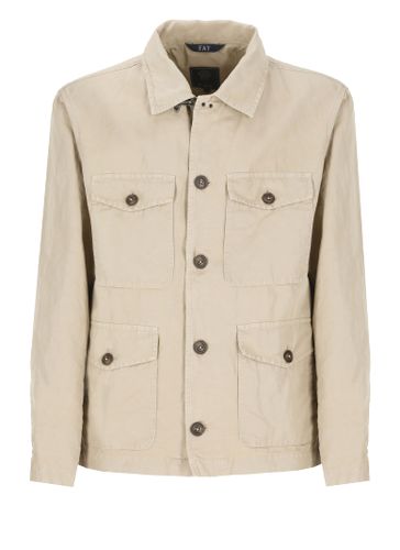 Fay Cotton And Linen Jacket - Fay - Modalova