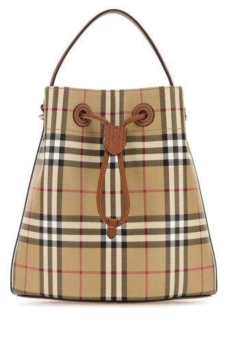 Printed Canvas Check Bucket Bag - Burberry - Modalova