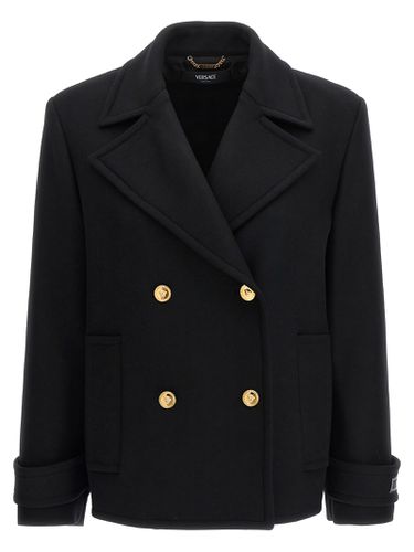 Versace Double-breasted Wool Coat - Versace - Modalova