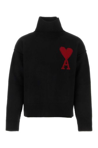 Black Wool Oversize Sweater - Ami Alexandre Mattiussi - Modalova