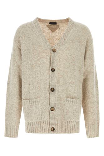 Melange Sand Cashmere Oversize Cardigan - Prada - Modalova