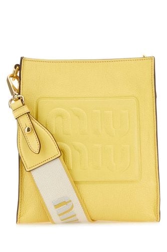 Yellow Leather Crossbody Bag - Miu Miu - Modalova