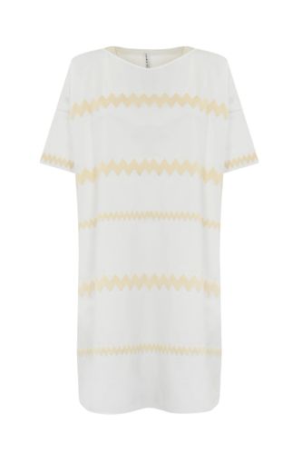 Dress With Zig Zag Embroidery In Cotton - Liviana Conti - Modalova