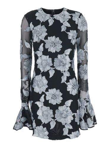 Floral Mesh Long Sleeve Mini Dress - Rotate by Birger Christensen - Modalova