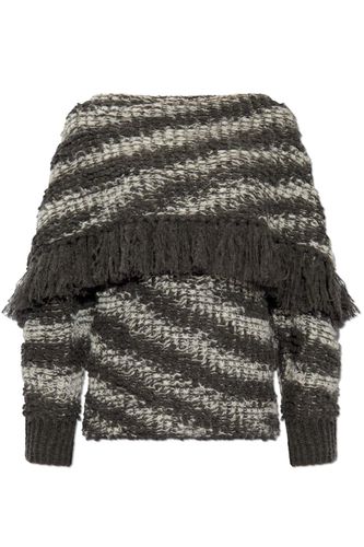 Boat-neck Fringed Tiger-pattern Jumper - Stella McCartney - Modalova